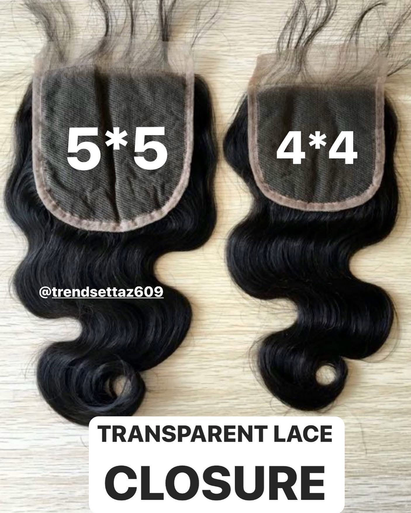 5*5 Transparent Lace closure